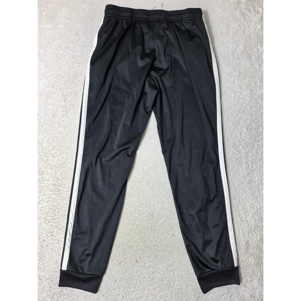 Adidas Track Pants Mens L Black White 3-Stripe Aeroready Tapered Joggers 32/30